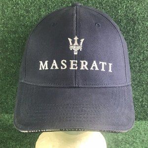 Vintage Maserati Strapback Hat Mens One Size Fits All Blue Luxury Cars Drift